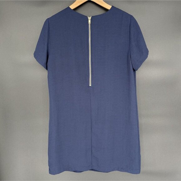 Lulus Women's Short Sleeve Mini Shift Dress M Navy Blue Professional Cocktail - Picture 2 of 7